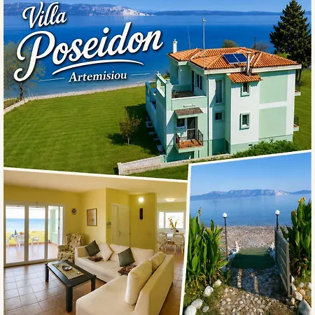 ヴィラ Luxury Beachfront Poseidon Artemisiou παραθαλάσσια στην βόρεια εύβοια για φιλοξενία 9 ατόμων Artemísion